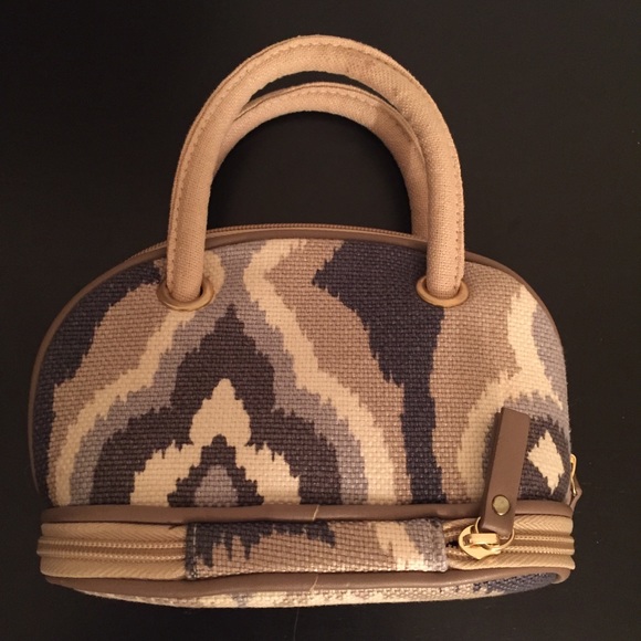 SPARTINA 449 Linen Fabric Mini Bag Makeup Handbag - Picture 2 of 7